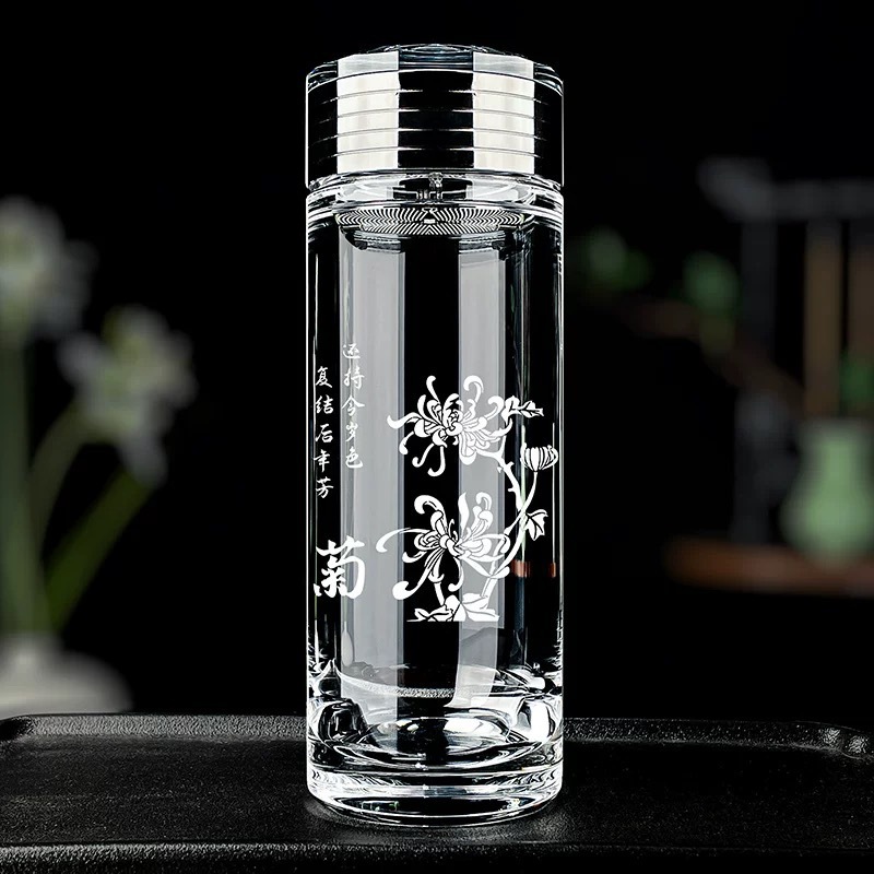 东海原矿原石水晶杯500ml车载办公杯定.制logo广告杯手工玻璃茶杯|undefined
