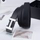 Cross-Border New Plain Casual Belt for Men, High-End Cowhide Belt with H Buckle and Letters, Versatile and Fashionable Men's Style
