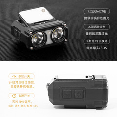 Guangxunlai 多機能センサーヘッドライト USB 自転車ライト LED クリップライトサイクリング懐中電灯釣りアウトドア