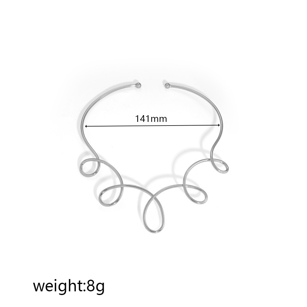 Europa y América sensación de diseño minimalista de acero inoxidable personalidad joyería india collar collar al por mayor