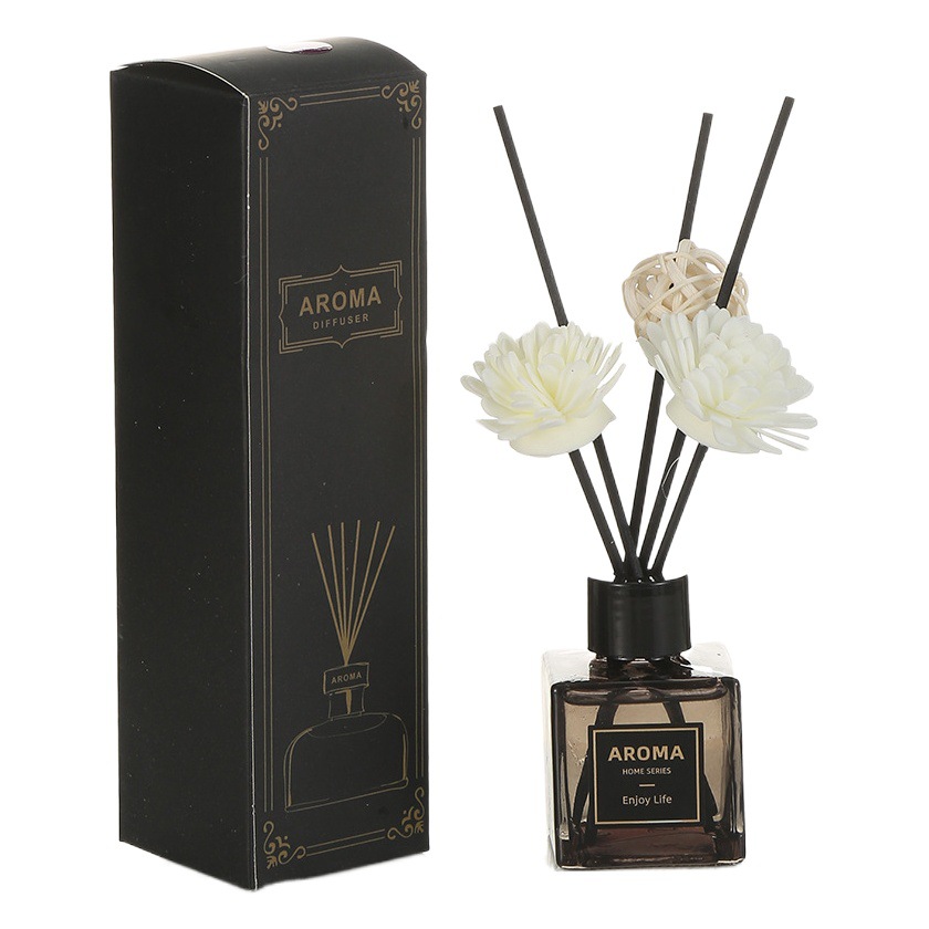 Gris pequeña botella cuadrada sin fuego aromaterapia aceite esencial dormitorio salón fragancia incienso decoración hogar perfume fábrica al por mayor