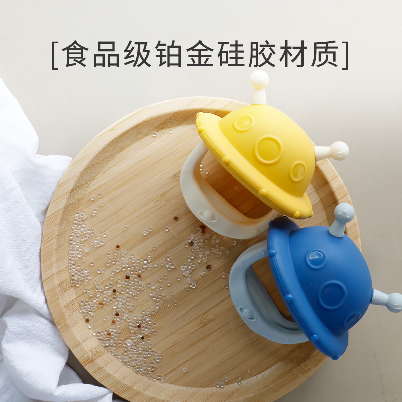 Spacecraft Hand Guard Teether Baby Teething Stick Anti-Hand-Chewing Gadget, Food-Grade Silicone for Babies 4 Months+