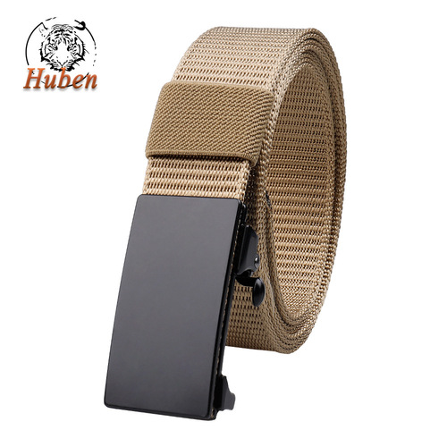 Alloy automatic buckle thickened nylon belt smooth buckle men's toothless tactical belt casual versatile belt
