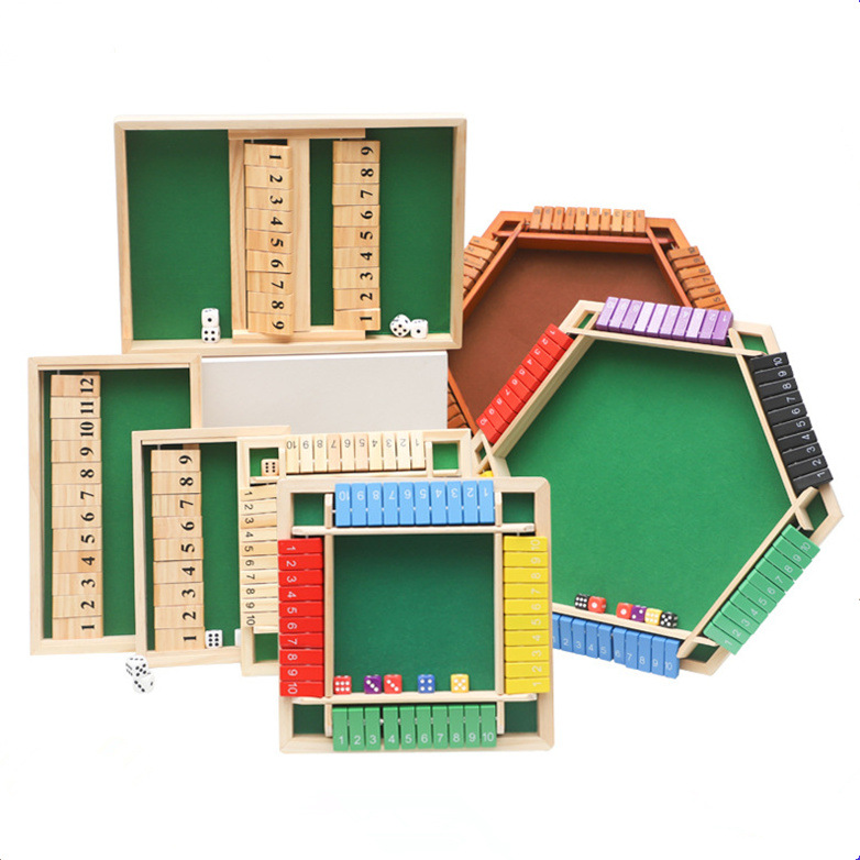 Ajedrez multifacético para niños Ajedrez de cuatro lados Barra de dados Juego de mesa de madera Juego de mesa interactivo entre padres e hijos