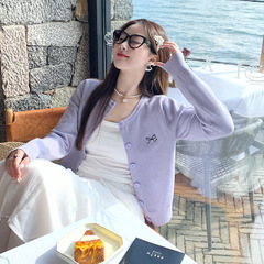 外搭开衫女2025新款早秋针织外套高级感秋季短款长袖上衣配吊带