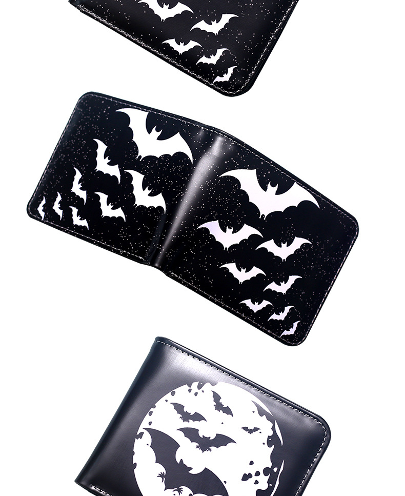 Men's Bat Skull PVC Open Small Wallets display picture 2