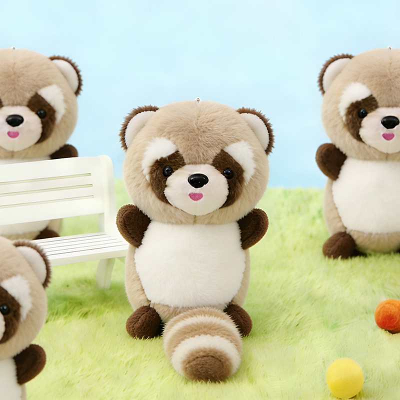 Colgante de juguete de peluche mapache - color camello