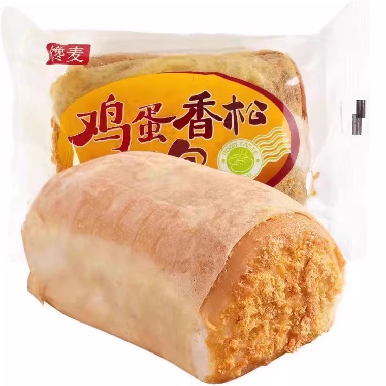 馋麦鸡蛋香松面包110g大个袋装速食餐宿舍麦香肉松面包批发