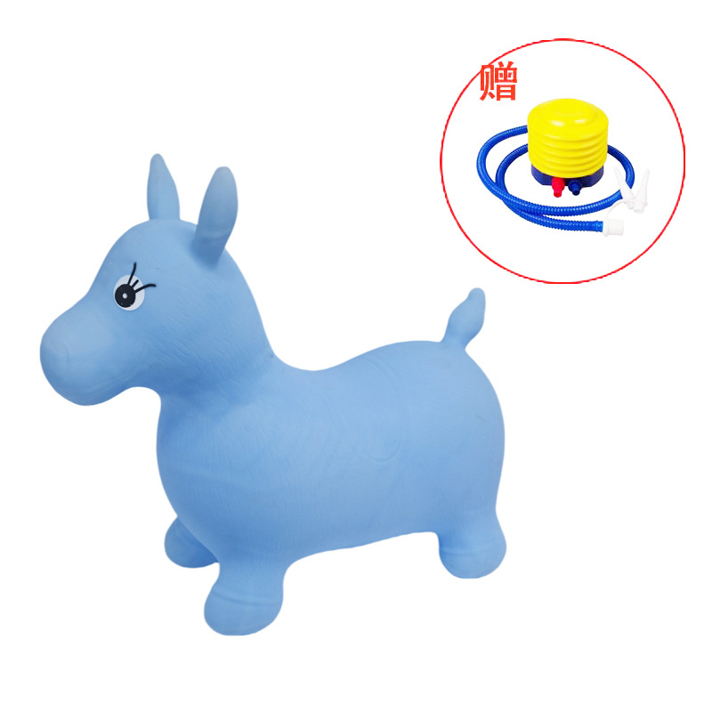 无图案蓝色跳跳马+气泵