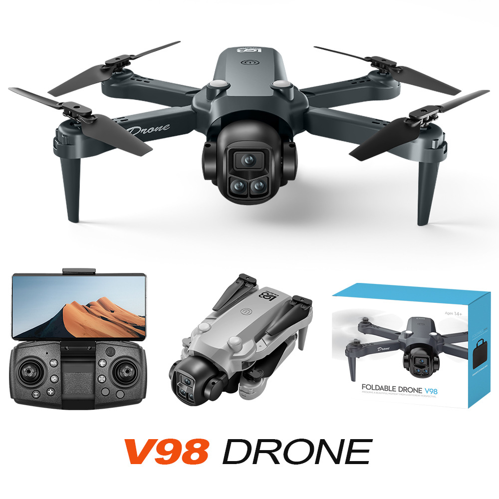 Cross-Border New V98 Drone Foreign Trade Aerial Photography High-Definition Remote Control Aircraft Dual Camera Long Endurance Obstacle Avoidance Aircraft