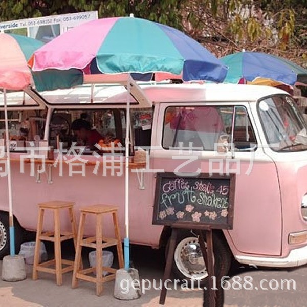 金属大众巴士移动餐车售卖车商场景区奶茶餐饮小吃车摆摊车多功能