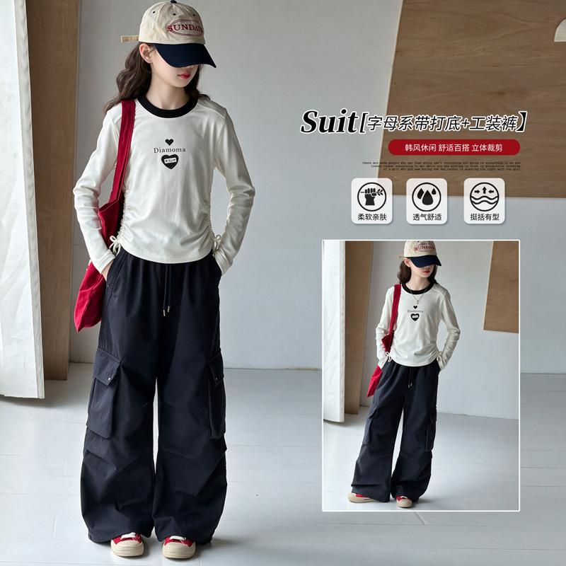Zhili children's clothing, girls' autumn base layer tops, 2026 spring and autumn new styles, Korean style, casual workwear for girls.