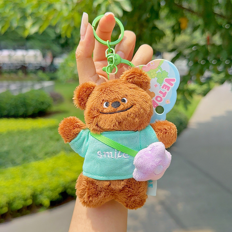 本物のウェイテベアフラワーバックパックぬいぐるみペンダントかわいいキーホルダー小さな人形人形バッグペンダントギフト卸売|undefined