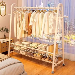 Clothes Rack Floor-Standing Vertical Household Removable Bedroom Clothes Rack Indoor Dormitory Entrance Children's Wardrobe