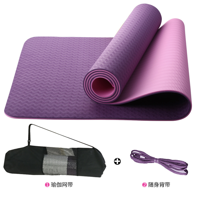 Estera de yoga espesado ensanchado alargado principiante femenino fitness Mat danza antideslizante estera de yoga alfombra de piso casa Yu café