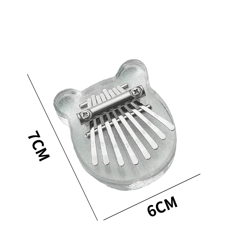 Instrumentos musicales Transfronterizo de 8 tonos Mini Pulgar Kalinba Cristal de madera maciza Piano transparente de cinco dedos Artesanía portátil Piano de dedo