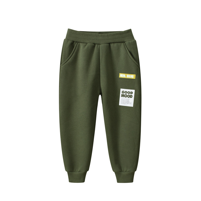 Ropa infantil 27kids, otoño e invierno, nueva colección 2024, pantalones deportivos de forro polar para niños, pantalones jogger para bebés, venta al por mayor image 3