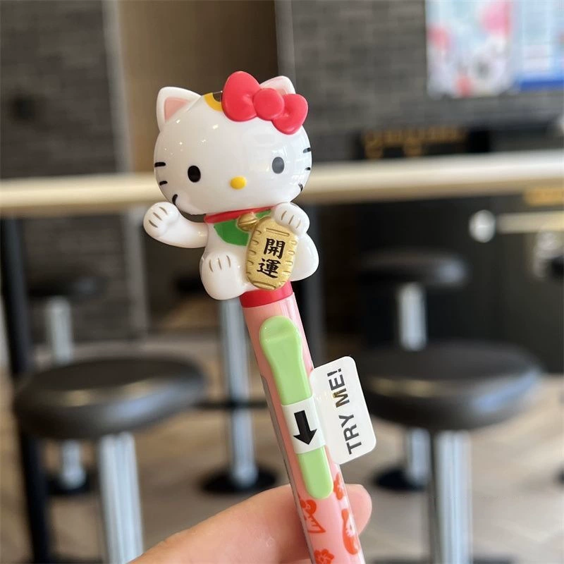 Шариковая ручка Sanrio Hello Kitty с фигуркой-талисманом «счастливый кот», японский стиль