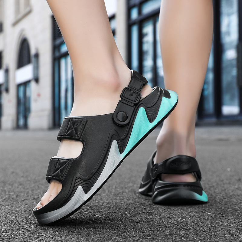 Nuevas sandalias transfronterizas de primavera y verano, zapatillas de hombre transpirables de doble uso, zapatos de playa antideslizantes para deportes y ocio de suela gruesa, zapatos de moda para llevar