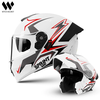 Motosiklet kaskı (dəbilqə) – All-Season, Electric Vehicle and Motorcycle - sparkling-souls-white-red-one-size-fits-all-54-61cm