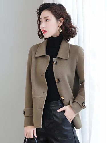 Women's Short Wool Coat Autumn New Chloé Style Loose Fashion Casual Versatile Button Open Front Coat