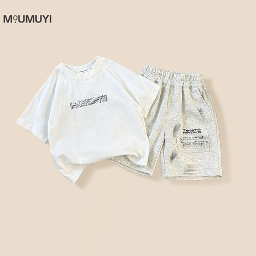 【Summer Style】Boys' Fashion Short Sleeve Set Summer Children Shorts Cute Kids Outfit for Sale