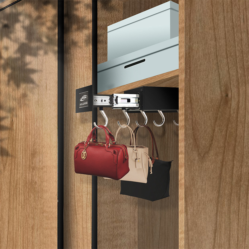 Multi-funcional cocina tirar de gancho de almacenamiento de rack gabinete mudo resistente al desgaste de aleación de aluminio de almacenamiento de rack a prueba de moho anti-óxido de rack