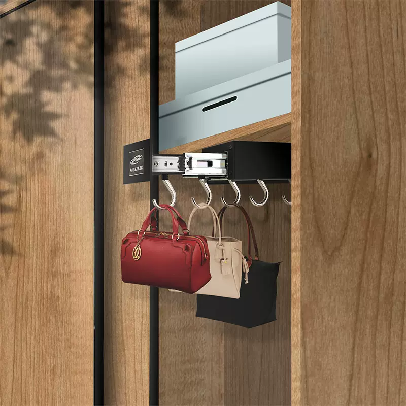 多功能厨房抽拉挂钩置物架橱柜静音耐磨防霉防锈架铝合金收纳锅架