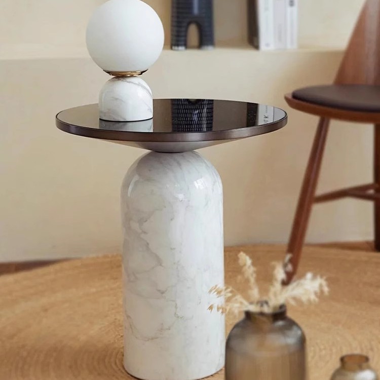 Marble Coffee Table for Living Room Home Use 2025 New Light Luxury French Simple Modern Minimalist Combination Side Table for Small Apartments