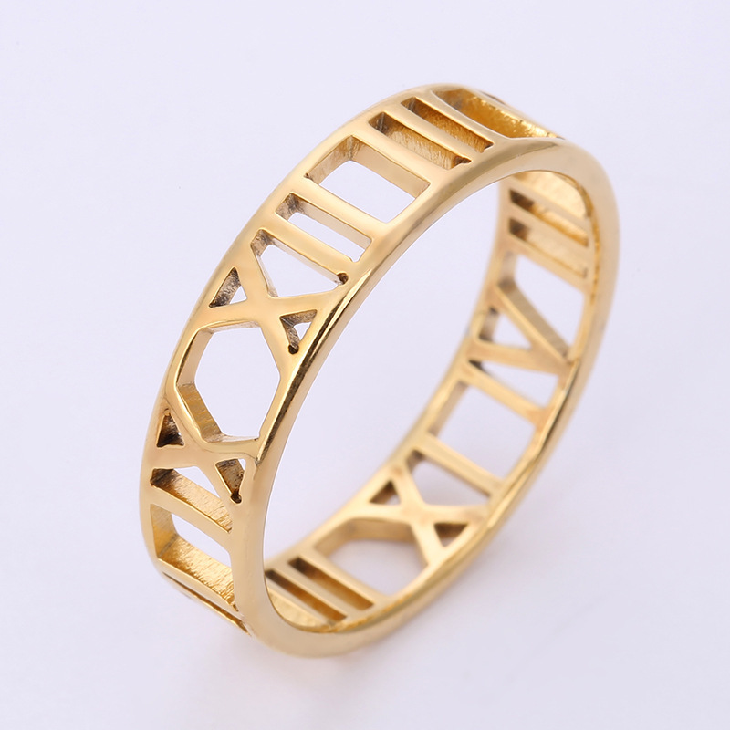Joyería de acero Titanium vendedora caliente transfronteriza fabricante masculino del anillo esmerilado hueco del acero inoxidable del estilo europeo y americano de la cadena giratoria