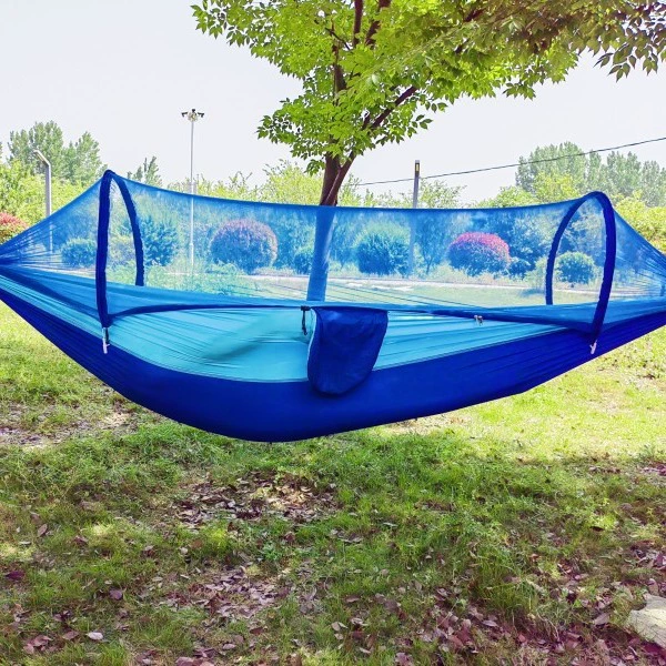 Гамак противомоскитный, быстрооткрывающаяся качель, нейлоновая москитная сетка, уличный стиль кемпинга, двор, противоскользящая парашютная ткань, двойная защита от опрокидывания