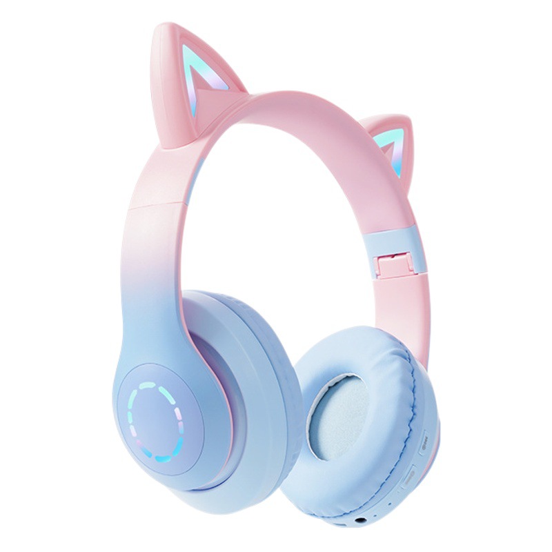 Transfronterizo nuevo auricular Bluetooth auriculares LED juego luminoso tarjeta inalámbrica gradiente de color auriculares Bluetooth al por mayor