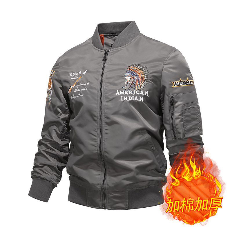Primavera, otoño, invierno, chaqueta de piloto de la Fuerza Aérea, chaqueta de moda masculina bordada de béisbol, chaqueta de algodón, chaqueta de trabajo, chaqueta transfronteriza