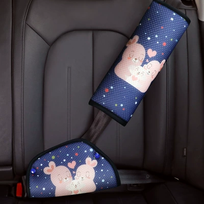 Seat belt shoulder pad, Child seat belt adjustment - warm-rabbit-suit
