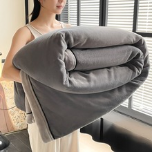 跨境加厚双面牛奶绒毛毯高克重沙发午睡毯子单双人法兰绒盖毯被