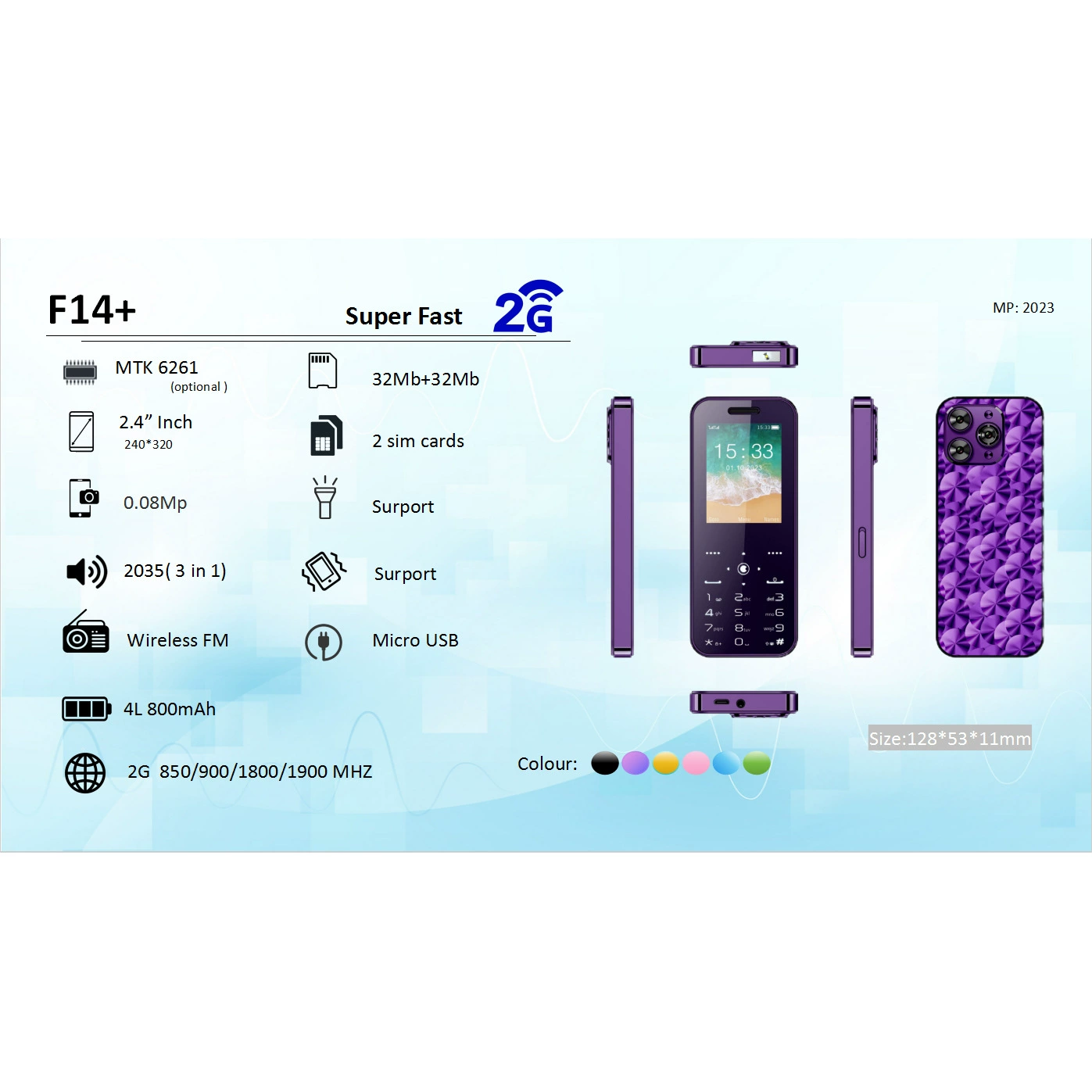 MaFam прочный компактный телефон для пожилых, 2G, громкая система, карманный размер, 5 цветов