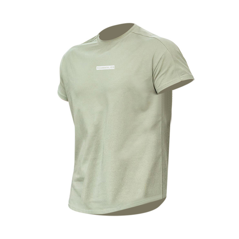 Nuevos deportes de manga corta para hombres elásticos de secado rápido absorción de agua sudor cuello redondo acondicionamiento físico ocio al aire libre camiseta deportiva