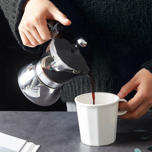 Double-Valve Glass Moka Pot Household Coffee Pot Italian Stainless Steel Pot Household Coffee Set Hand Brewing Set