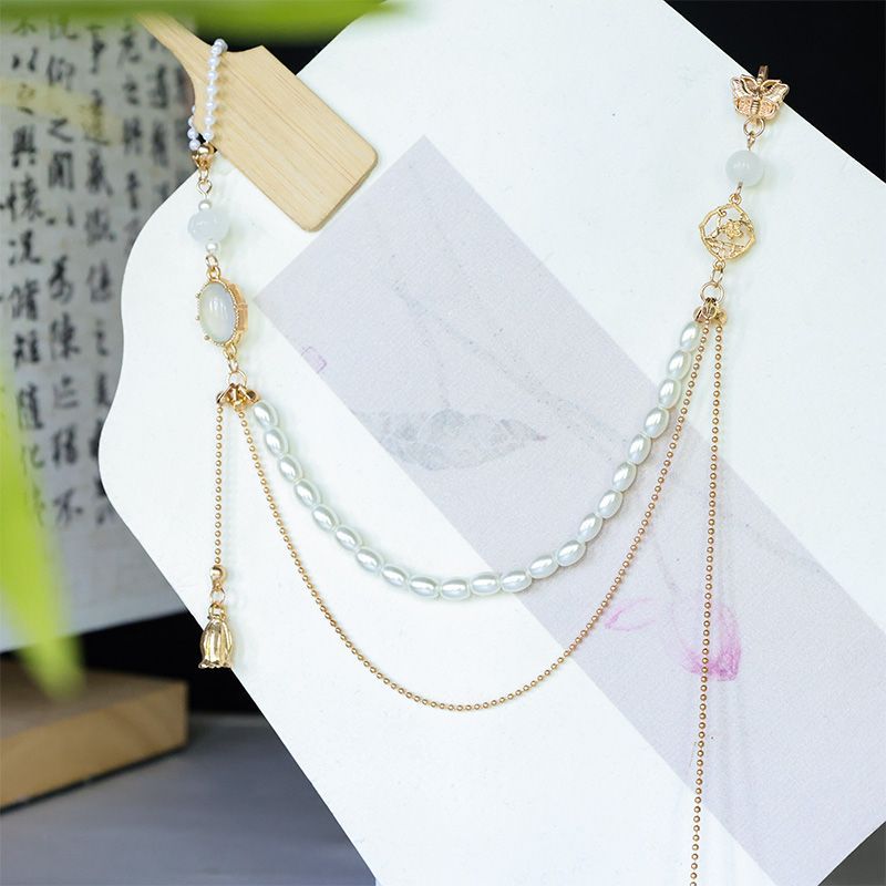 Cheongsam Brooch Ancient Style Pearl Hanfu Elegant Accessory_voghion.com