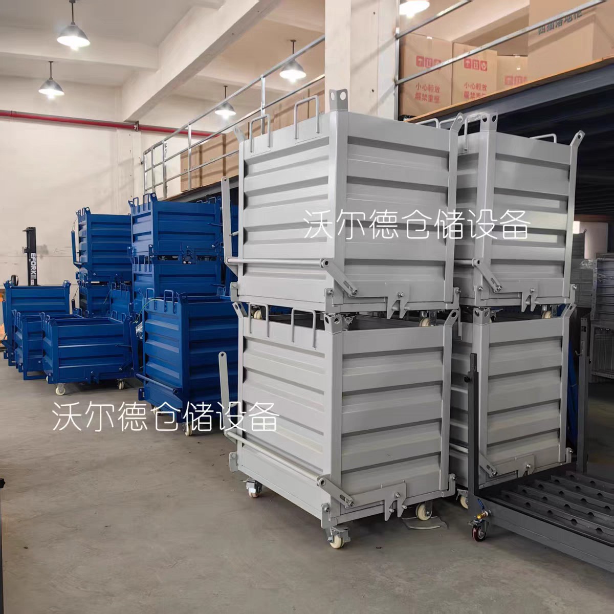 废料箱金属工业周转箱铁屑箱铁削箱铁箱自卸周转箱可底部叉车卸料