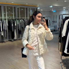 RL拉夫小马刺绣标美式老钱风通勤棉服夹克外套时髦休闲上衣女翻领