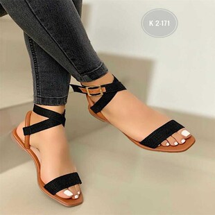 Cross-Border Women's Shoes Export 2025 Summer New Flats Large Size Buckle Casual Sandals Women's Wholesale Non-Slip