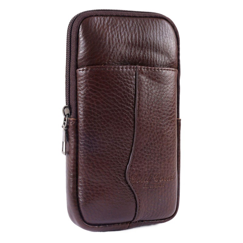 Hot-Selling New Men's Leather Belt Phone Bag, Genuine Leather Men's Waist Bag, Casual Cowhide Thin Outdoor Leisure Waist Bag