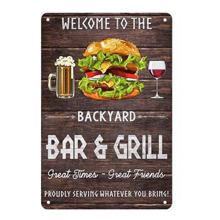 Bar BBQ Shop Decorative Tin Painting, Amazon Hot Sale Metal Tin Sign on Wall