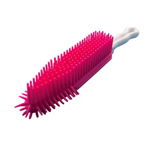 Pet massage brush long handle hair removal soft brush dog bath brush golden retriever bath bristles TPR wholesale Amazon