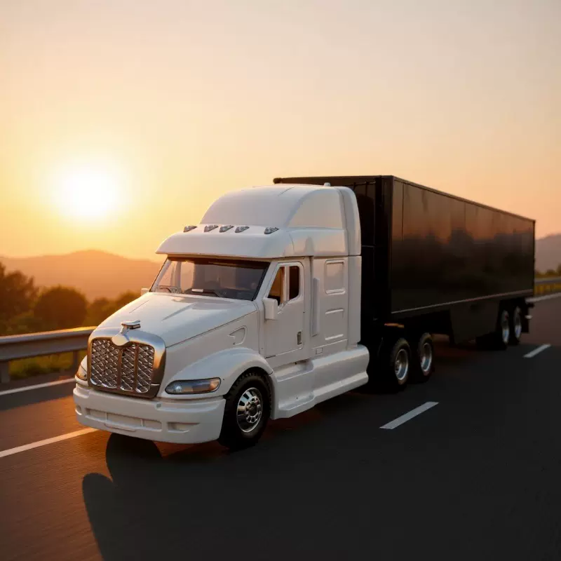 可印logo加工定制1:48美式跨境合金拖头运输集装箱货柜模型玩具车