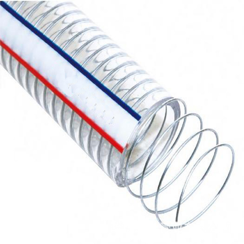 Manufacturer's transparent high-pressure spiral steel wire reinforced plastic hose, temperature resi