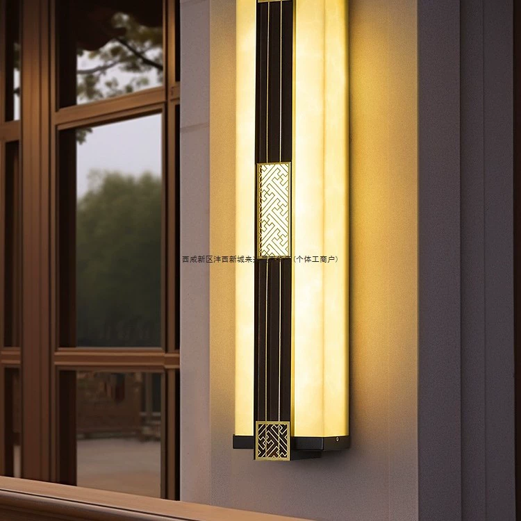 Китайский уличный водонепроницаемый настенный светильник для виллы, ворот, столб, имитация мрамора, уличный настенный светильник, двор, сад, инженерная лампа