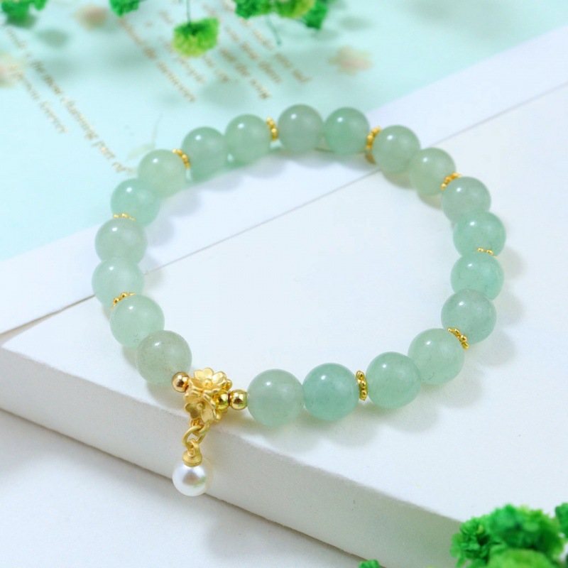 Dongling pulsera de jade de piedra esmeralda pulsera de jade multi-círculo un solo anillo pulsera de calabaza transmisión en vivo fuente de bienestar