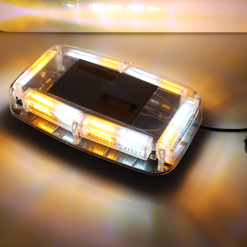 Automóvil 72 LED lámpara de advertencia de explosión de lámpara parpadea de absorción magnética de 12 pulgadas lámpara de techo de ingeniería de fila corta lámpara de emergencia de frecuencia estrobótica transfronteriza